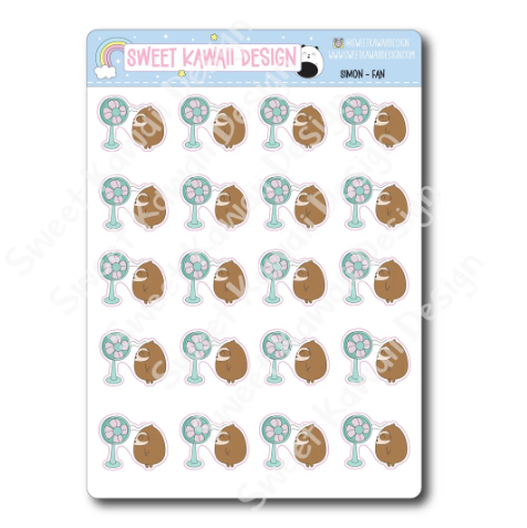Kawaii Simon - Fan | Sticker Sheet