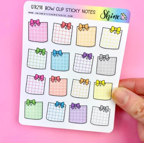 Small Bow Clip Sticky Note | Sticker Sheet