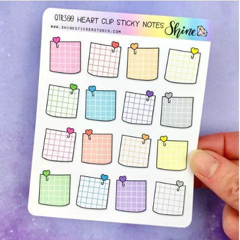 Small Heart Clip Sticky Note | Sticker Sheet