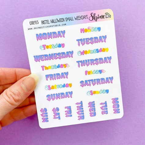 Small Pastel Halloween Weekday | Sticker Sheet