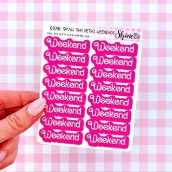 Small Retro Pink Weekend | Sticker Sheet
