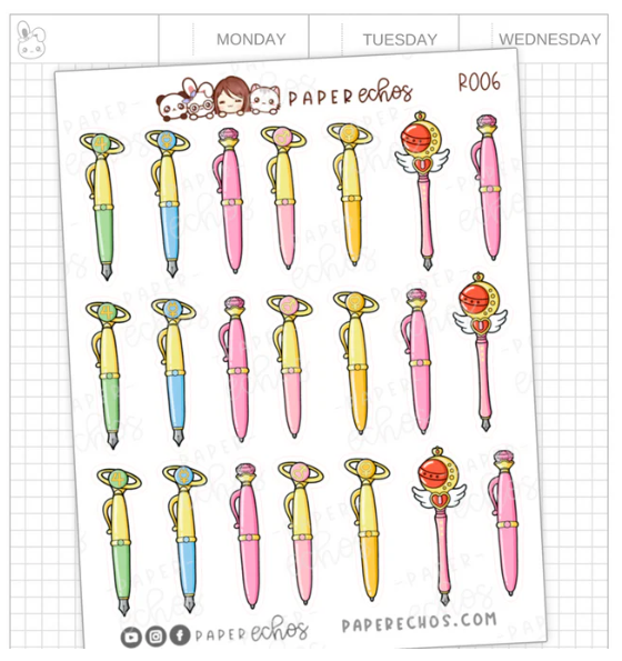 Moon Prism - Pens and Fountain Pens | Sticker Sheet