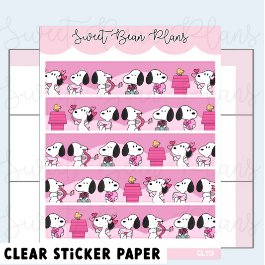 Puppy Love | CLEAR Washi Strip Sticker Sheet