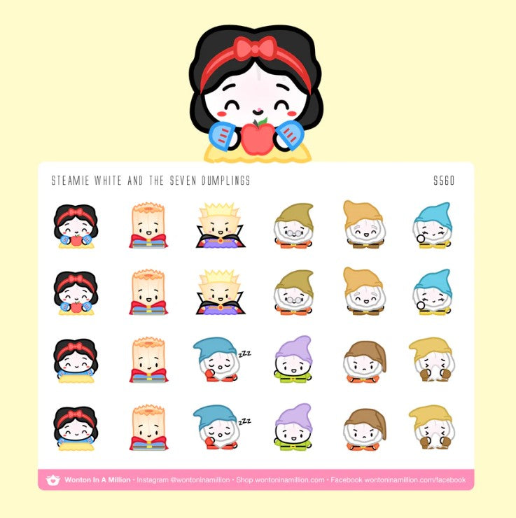 Snow White and The Seven Dumplings | Sticker Sheet