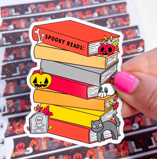 Spooky Reads Stack | Vinyl Sticker
