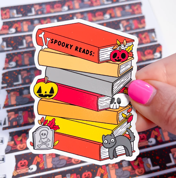 Spooky Reads Stack | Vinyl Sticker