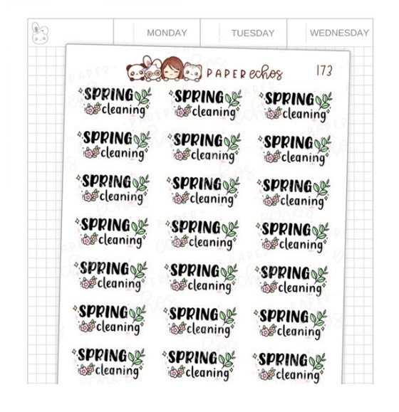 Spring Cleaning - Script | Sticker Sheet