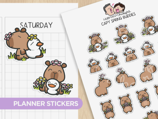 Capy Spring Buddies | Sticker Sheet