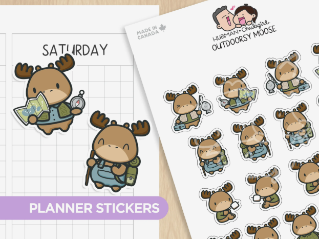 Outdoorsy Moose | Sticker Sheet