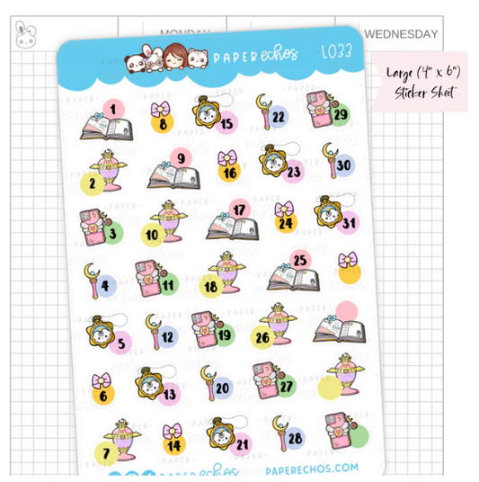 Moon Prism - Date Cover | Large Sticker Sheet
