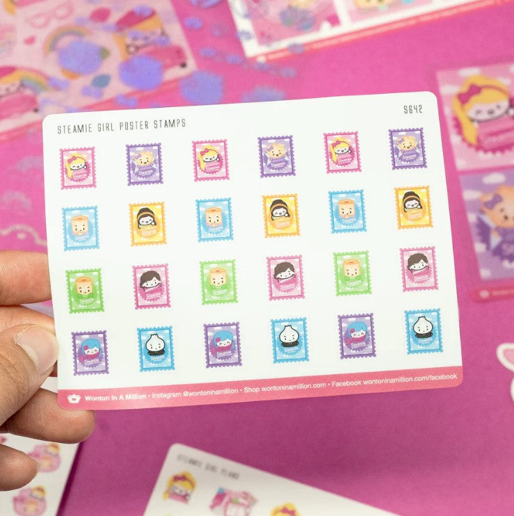 Steamie Girl - Poster Stamps | Sticker Sheet