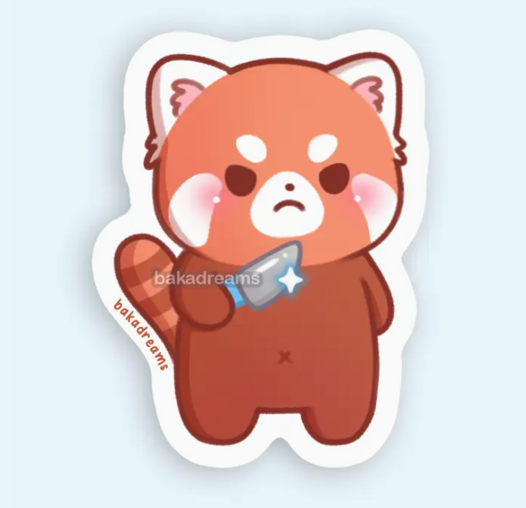 Stabby Red Panda | Vinyl Sticker