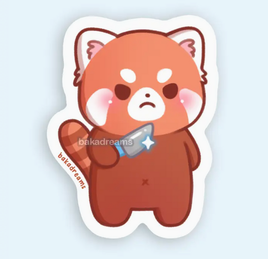 Stabby Red Panda | Vinyl Sticker