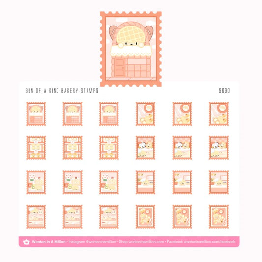 Bun of a Kind Bakery Stamps | Sticker Sheet