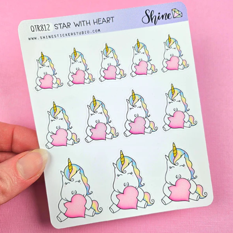 Star with Heart | Sticker Sheet