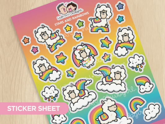 Stars and Rainbows | BIG Sticker Sheet