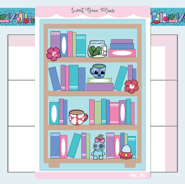 Stitch Bookshelf | Large Sticker