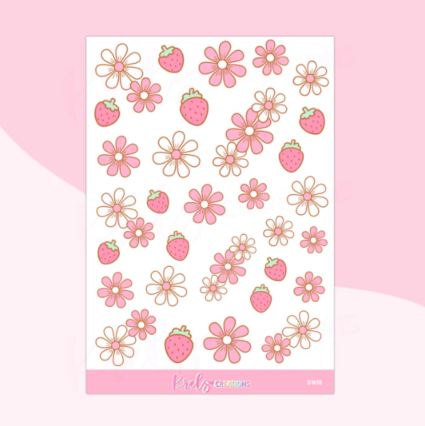 Strawberry Daisy Deco | Sticker Sheet