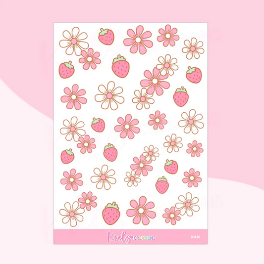 Strawberry Daisy Deco | Sticker Sheet