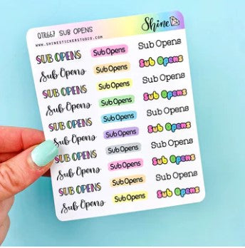 Sub Opens | Sticker Sheet