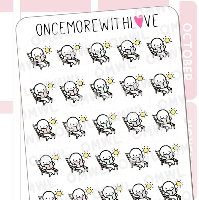Reading In The Sun | Sticker Sheet