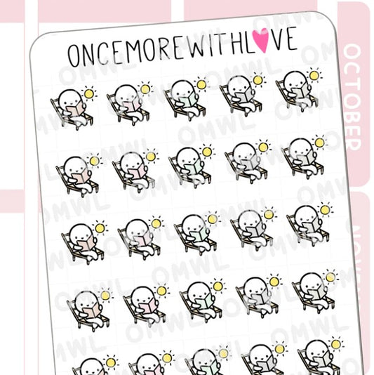 Reading In The Sun | Sticker Sheet