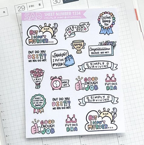 Survival Quotes | Sticker Sheet