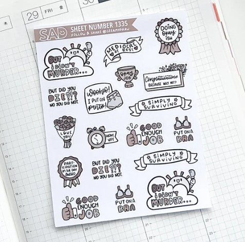 Survival Quotes | Sticker Sheet