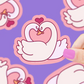 Swan Birds Hearts | Vinyl Sticker