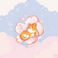 Tabby Cat and Sakura | Vinyl Sticker