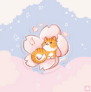 Tabby Cat and Sakura | Vinyl Sticker