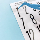 Small Clear Tall Date Numbers | Sticker Sheet