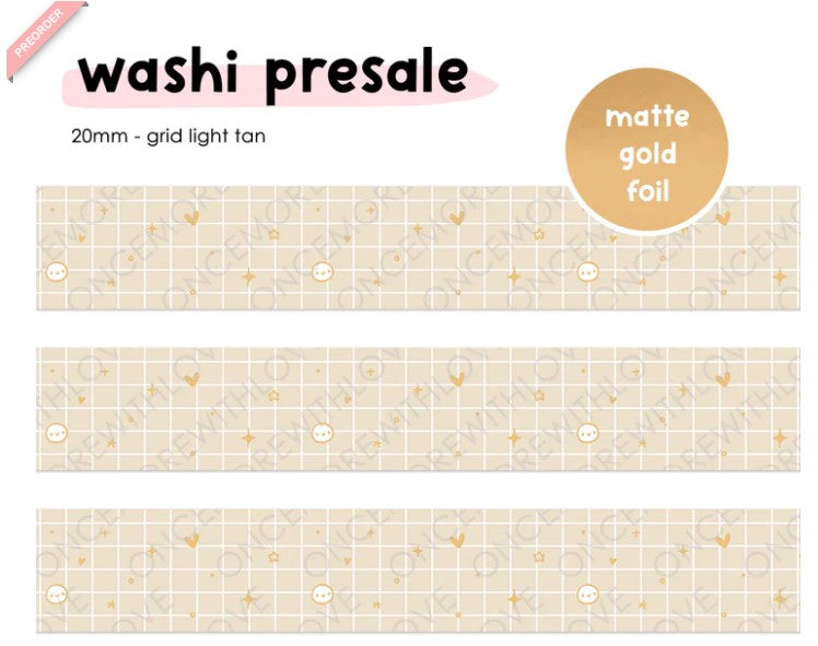 Grid Light Tan | Washi