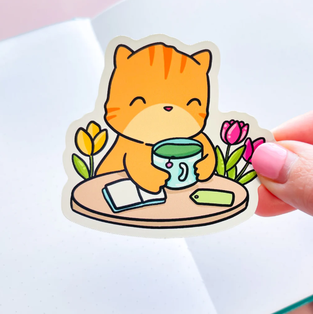 Tea + Cat | Vinyl Sticker