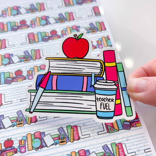 Teacher Book Stack | Vinyl Sticker