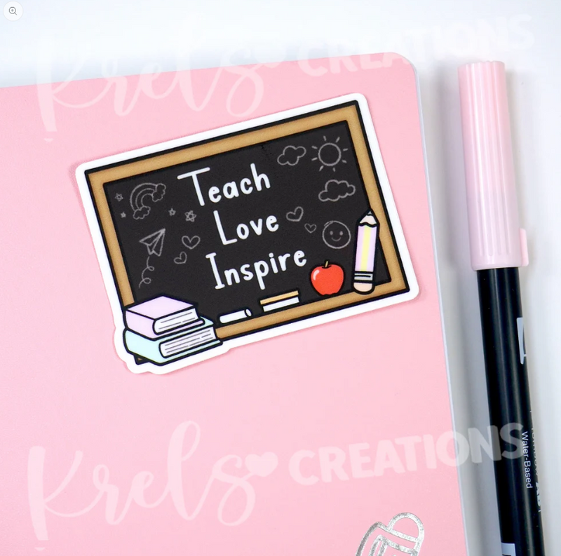 Teach, Love, Inspire | Glitter Sticker