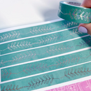 Teal Watercolour Leaves | Washi