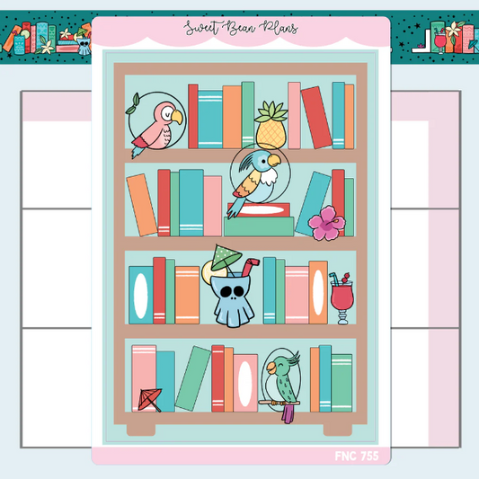 Tiki Bookshelf | Large Sticker