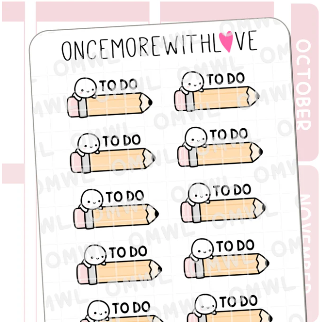 To Do Pencils | Sticker Sheet