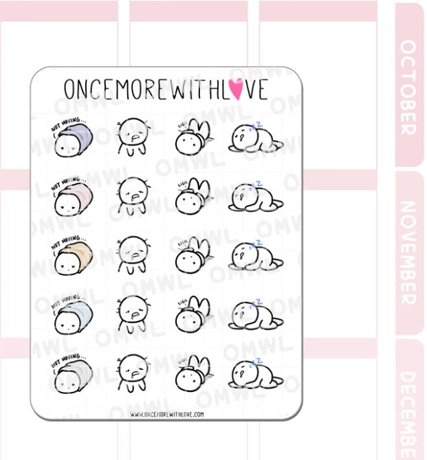 Too Tired To Move | Sticker Sheet
