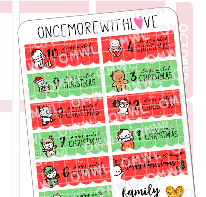 Christmas Traditional Countdown 2.0 | Sticker Sheet