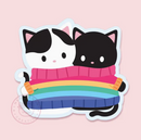 Two Cats Rainbow Sweater | Vinyl Sticker