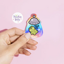 Funny UFO Frog | Holographic Vinyl Sticker