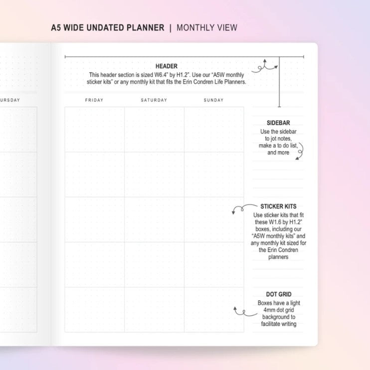 *PRESALE* Undated Wonton in a Million Sunrise Blush A5W Planner