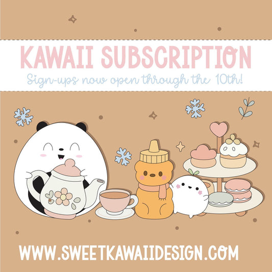 Sweet Kawaii Designs - Winter Tea Party | December 2025 Kawaii Kit Subscription