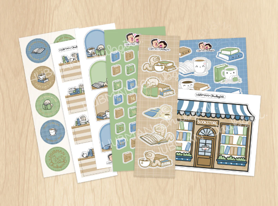 Cozy Bookworm | Variety Sticker Pack