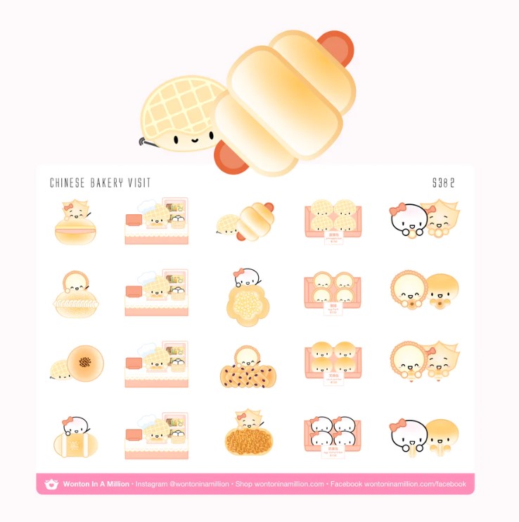 Chinese Bakery Visit | Sticker Sheet