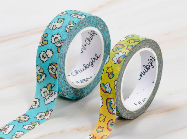 Rainbow Llamas | Washi (set of 2)