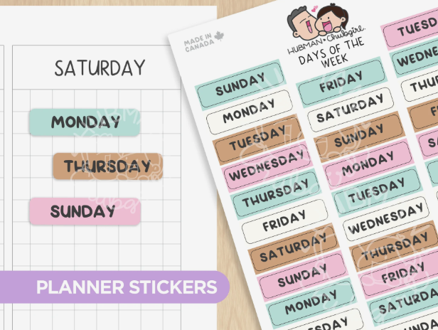 Days of the Week - Icecream Date | Sticker Sheet