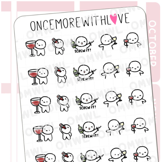 Wine O'Clock 2.0 | Sticker Sheet